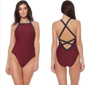 NEW BleuRodBeattie Tawny Point Textured Swimsuit